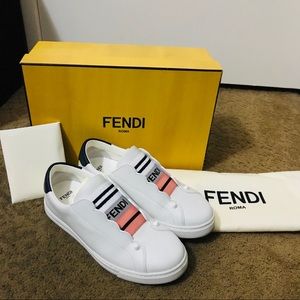 Fendi White Leather Sneaker